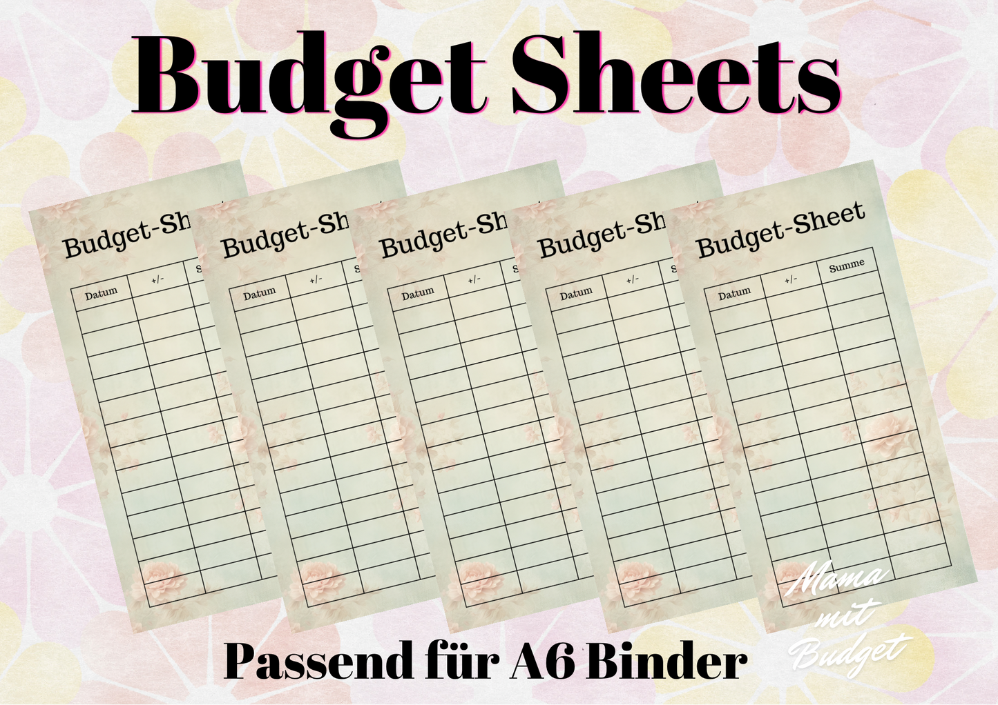 Budget Sheets 020