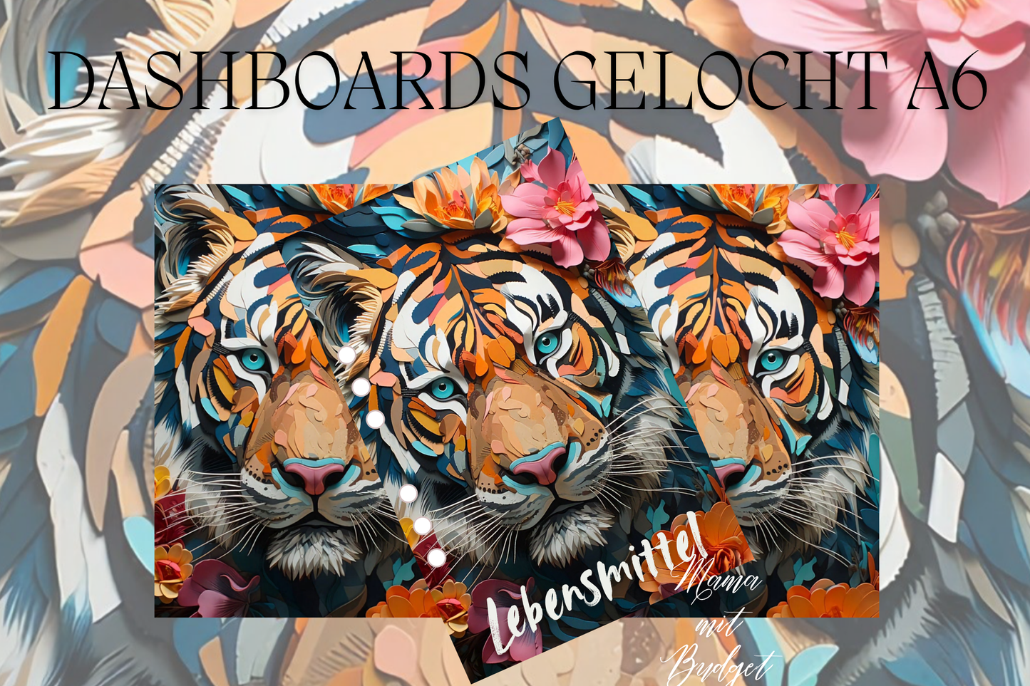 Gelochtes Dashboard für A6 - Beschriftungen nach Wunsch - Tiger