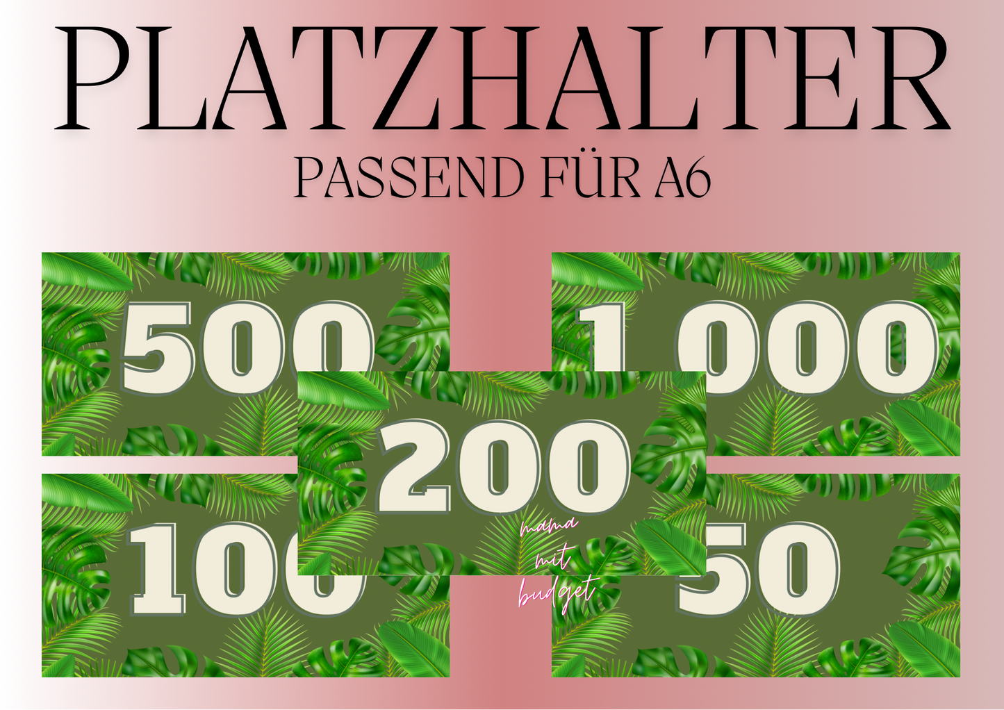Platzhalter für Budget Binder A6