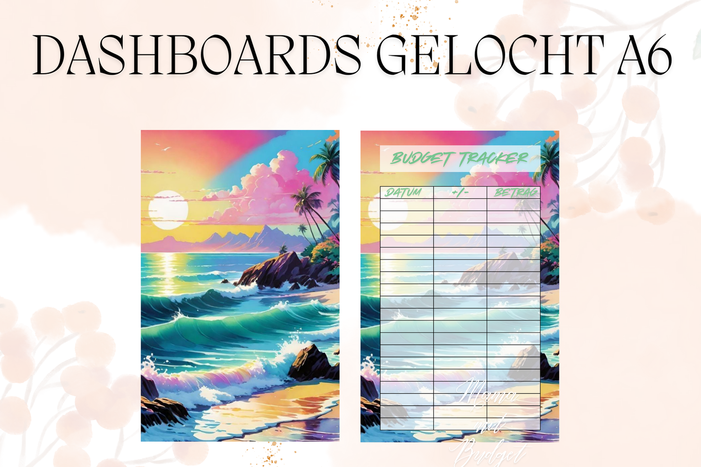 Gelochtes Dashboard für A6 - Beschriftungen nach Wunsch - Urlaub 7