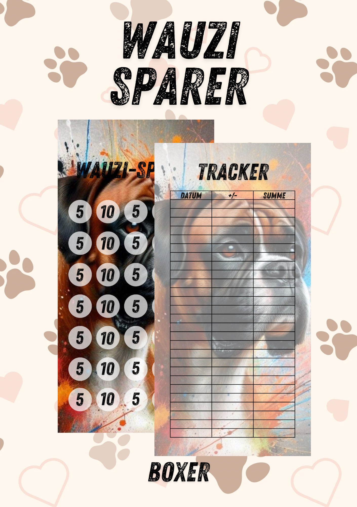 Wauzi Sparer - die Spar Challenge mit der du deine Fellnase absicherst