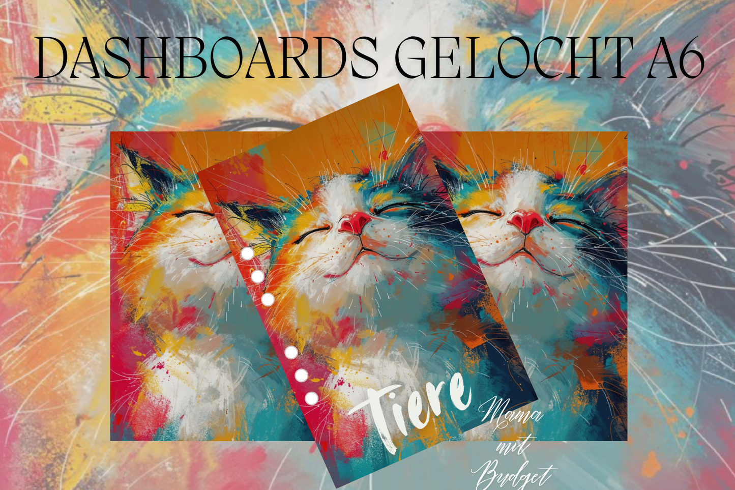 Gelochtes Dashboard für A6 - Beschriftungen nach Wunsch - katze