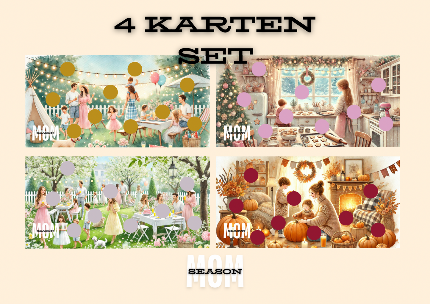 CozyCards „Mom Season“ - 4er Set