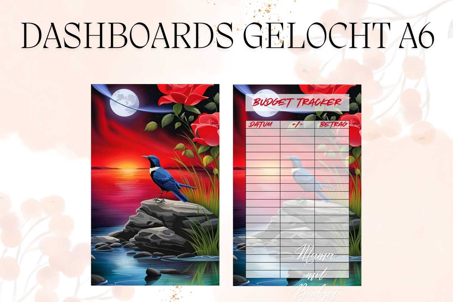 Gelochtes Dashboard für A6 - Beschriftungen nach Wunsch - Urlaub 6