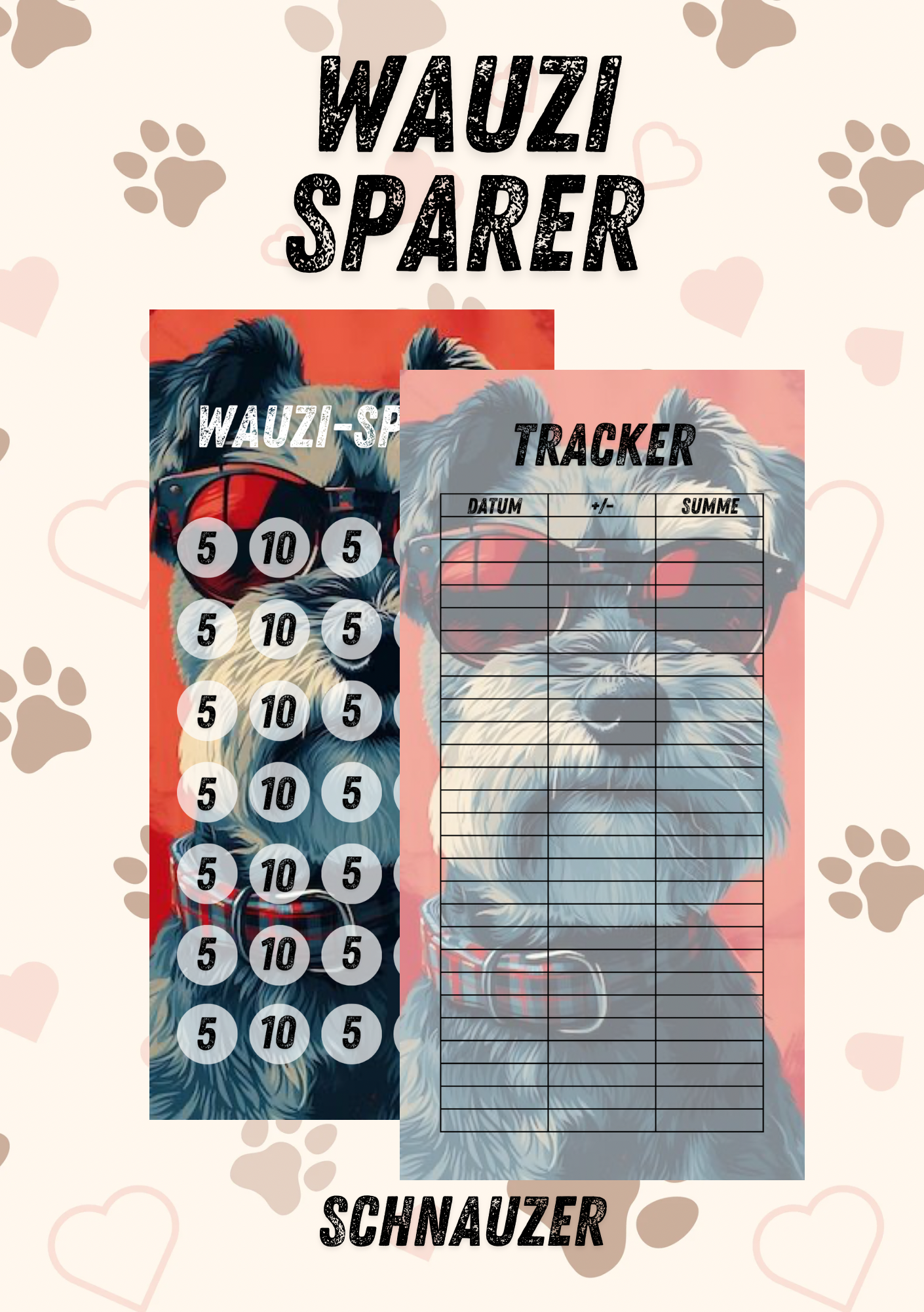 Wauzi Sparer - die Spar Challenge mit der du deine Fellnase absicherst