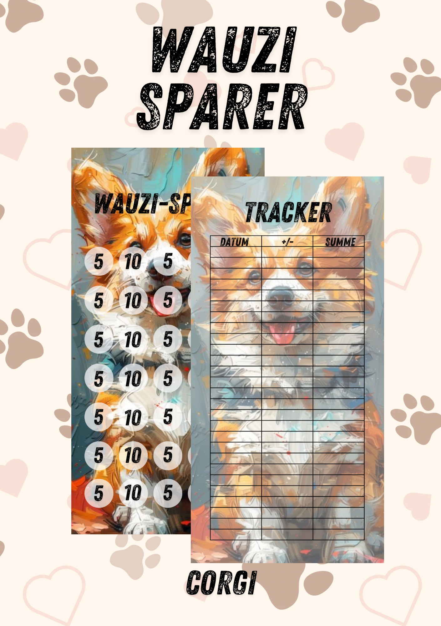Wauzi Sparer - die Spar Challenge mit der du deine Fellnase absicherst