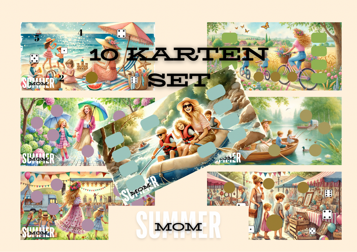 CozyCards „Summer Mom“ - 10er Set