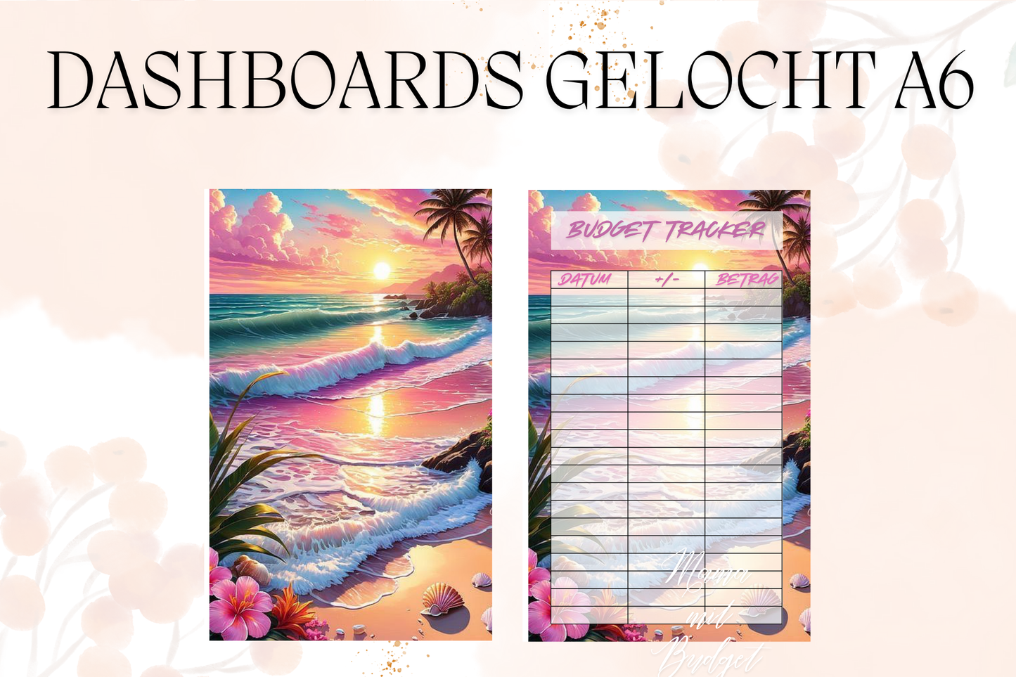 Gelochtes Dashboard für A6 - Beschriftungen nach Wunsch - Urlaub 5