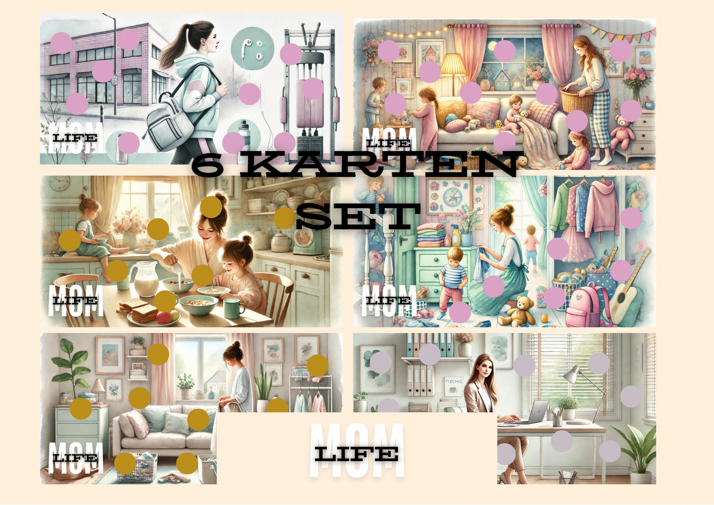 CozyCards „Mom Life“ - 6er Set