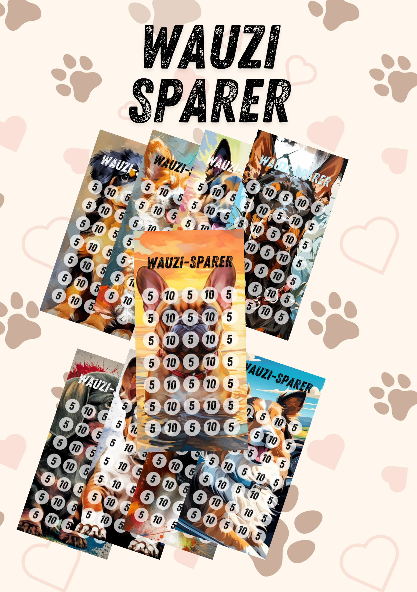 Wauzi Sparer - die Spar Challenge mit der du deine Fellnase absicherst