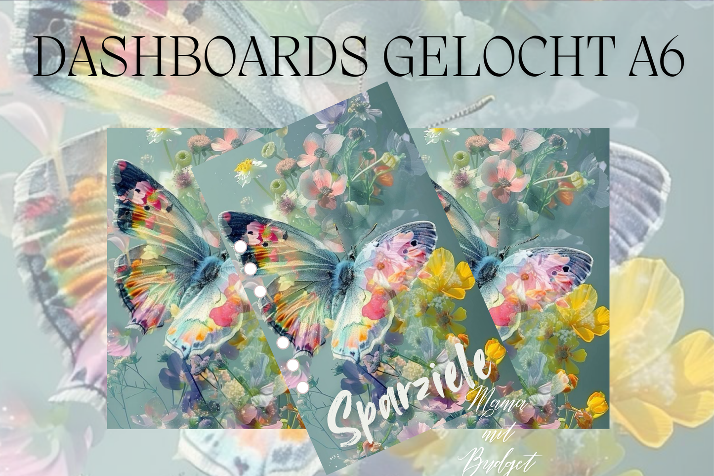 Gelochtes Dashboard für A6 - Beschriftungen nach Wunsch - Butterfly