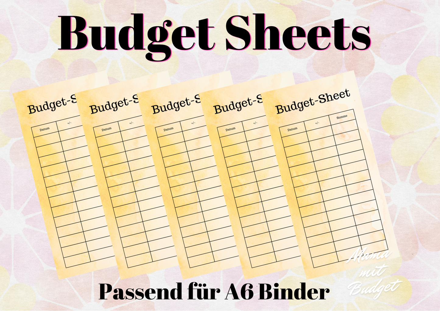 Budget Sheets 026