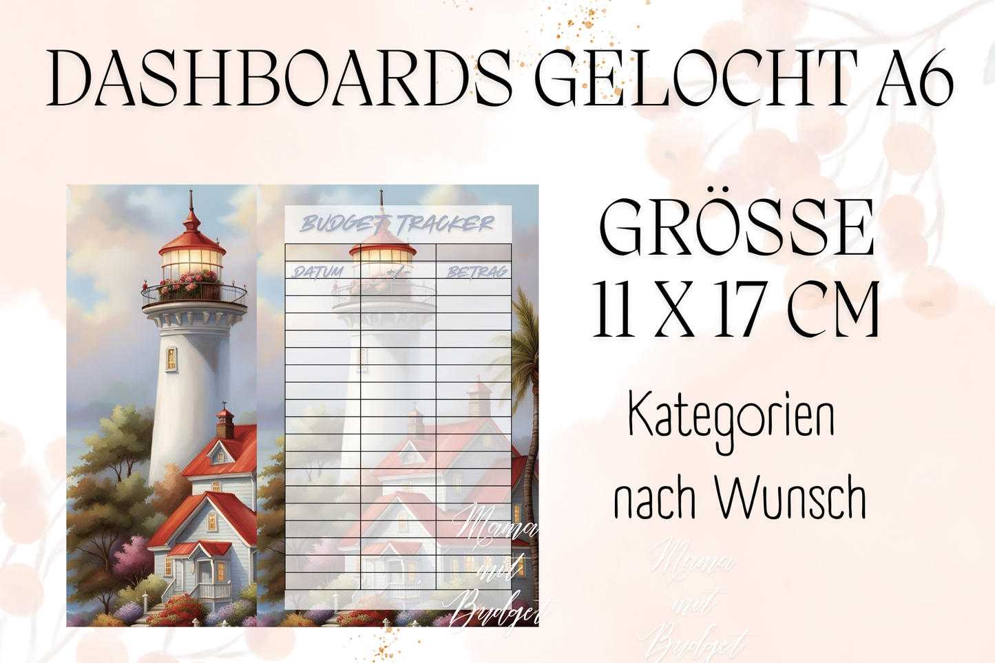 Gelochtes Dashboard für A6 - Beschriftungen nach Wunsch - Urlaub 4