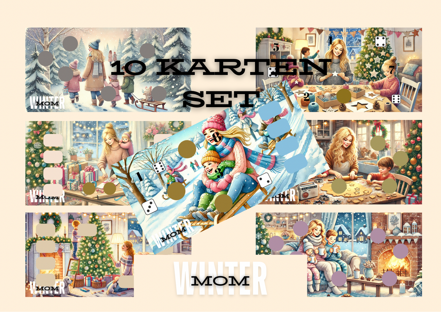 CozyCards „Winter Mom“ - 10er Set