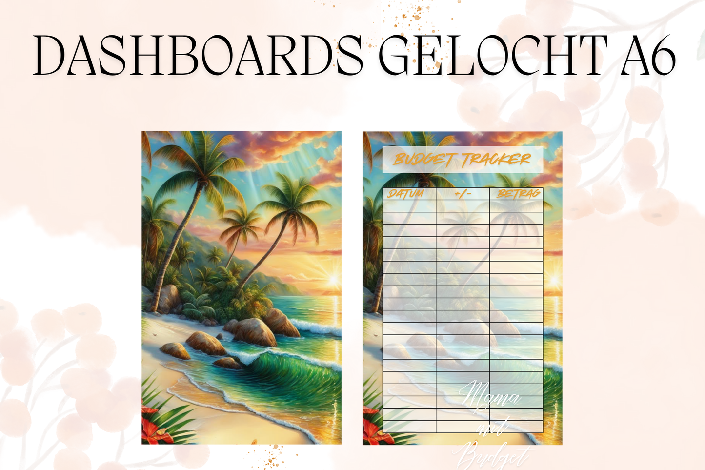 Gelochtes Dashboard für A6 - Beschriftungen nach Wunsch - Urlaub 8