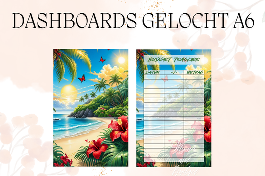 Gelochtes Dashboard für A6 - Beschriftungen nach Wunsch - Urlaub 1